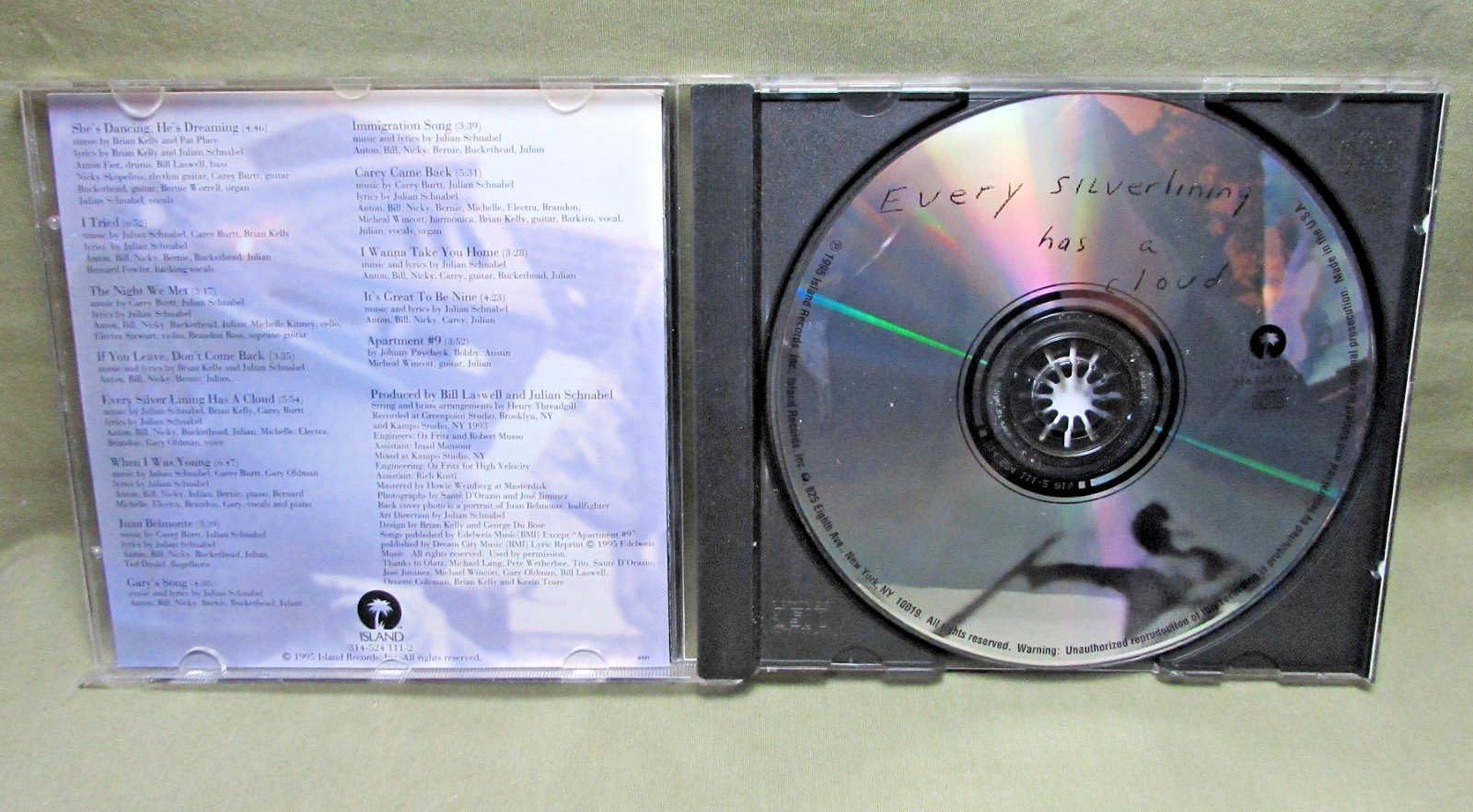 EVERY SILVER LINING HAS A CLOUD CD 1995 Julian Schnabel Buckethead Bill Laswell