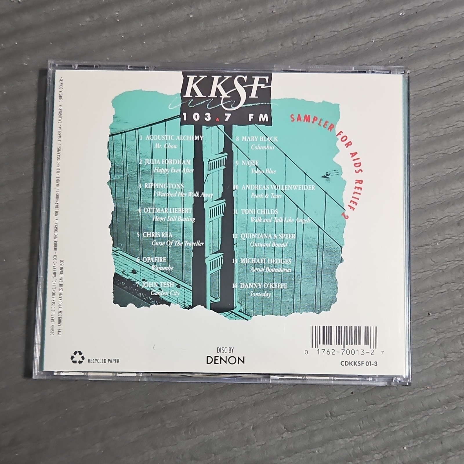 Denon KKSF 103.7 FM Sampler For AIDS Relief CD 1993 Jazz CDKKSF 01-3