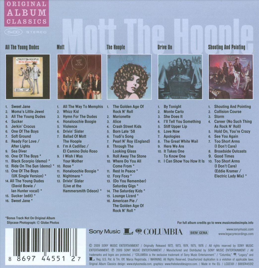 MOTT THE HOOPLE - ORIGINAL ALBUM CLASSICS NEW CD