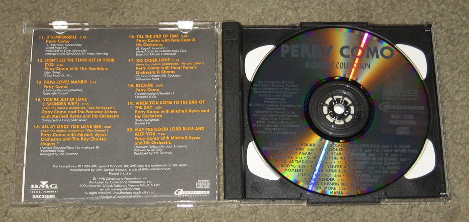 Perry Como - A Classic Collection (CD, 1998, 2 Discs, BMG/Cornerstone)