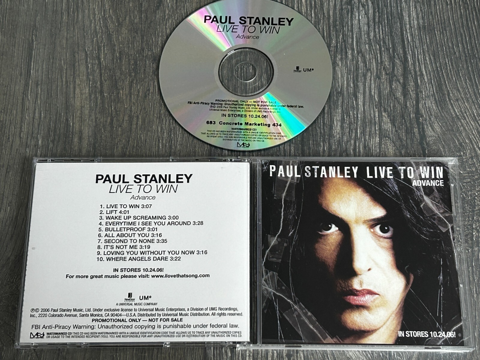 KISS CD Paul Stanley Live To Win 2006 Advance Promo USA Paul Stanley Solo