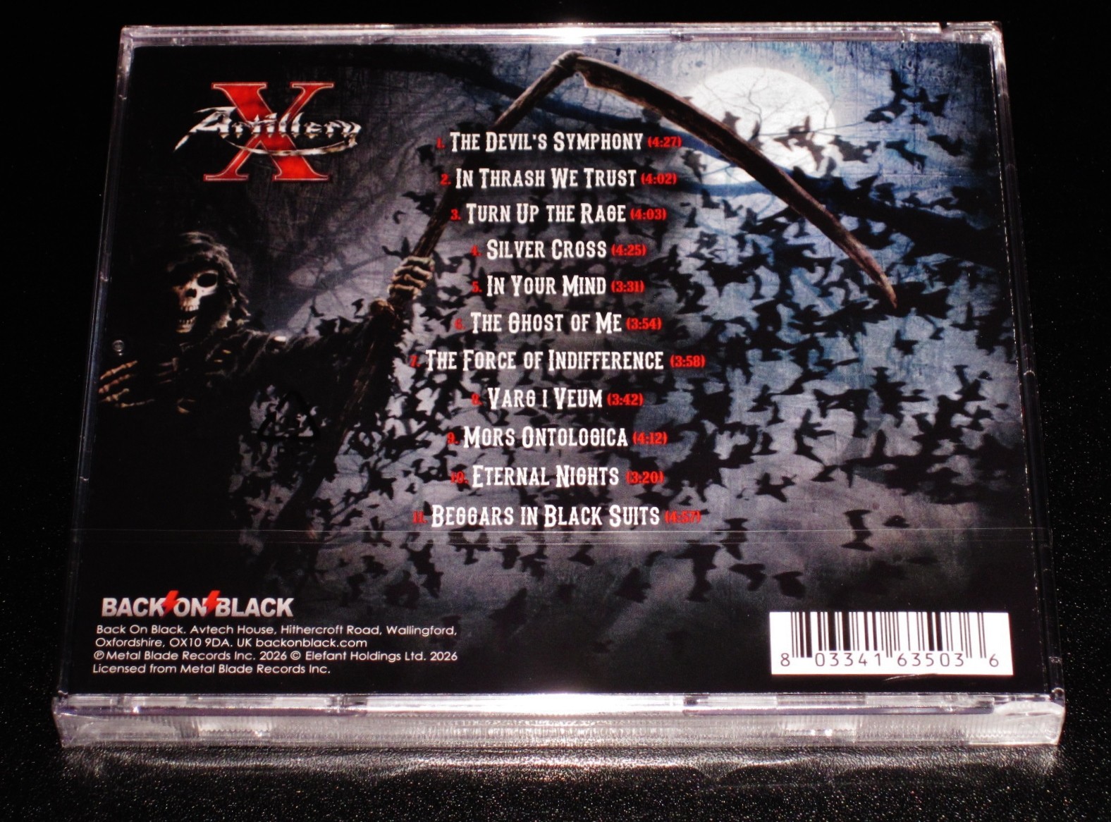 Artillery: X CD 2026 Reissue Back On Black Records UK BOBV1206CD Jewel Case NEW