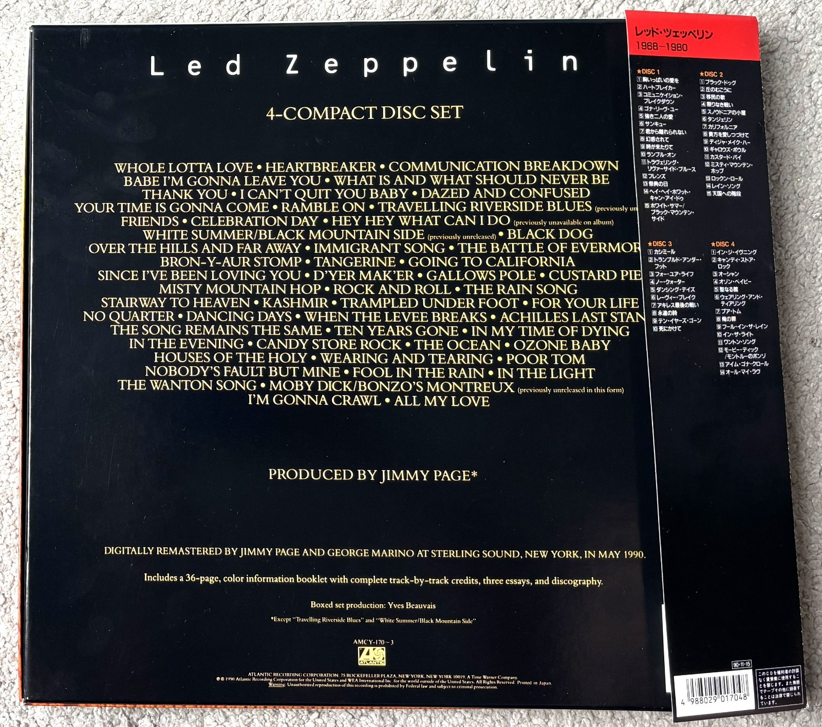 Led Zeppelin 1968-1980 JAPAN OBI 4CD LP-SIZE BOX 4 Unreleased Ver AMCY-170~3