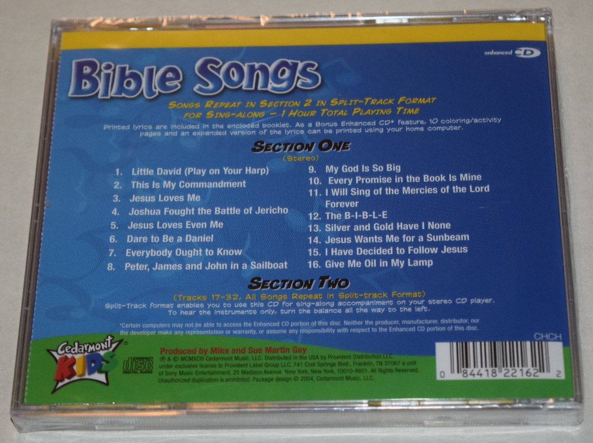 Bible Songs by Cedarmont Kids (CD, 1996) Brand New