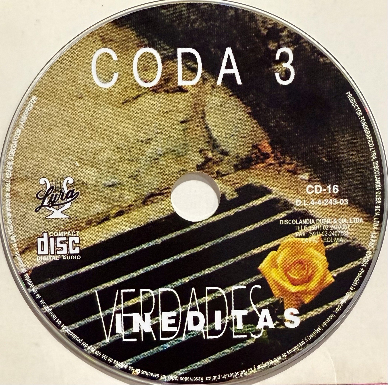 Coda 3 " 1990 - 1995 " Box Set 4 CD-R AUTHENTIC 90’s ROCK MUSIC FROM BOLIVIA