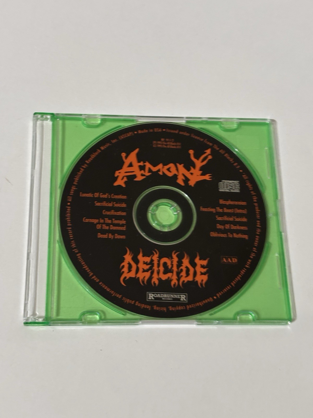 Deicide CD Amon Feasting the Beast 1993 death metal Roadrunner No Box