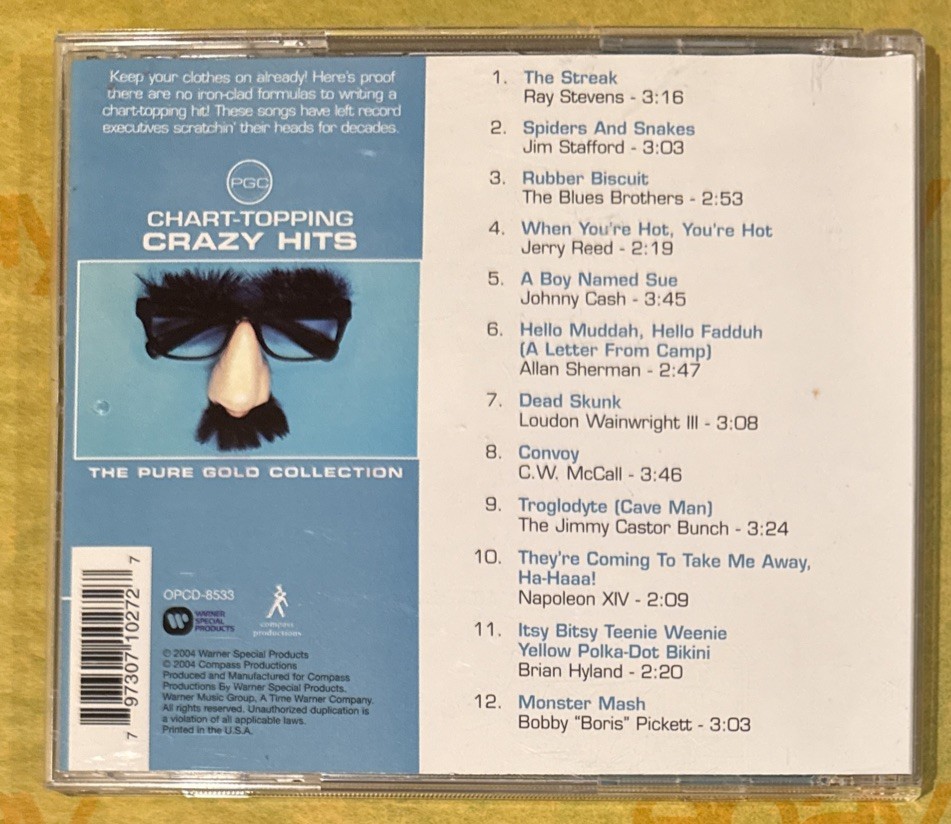 Chart-Topping Crazy Hits: Pure Gold Collection Novelty Songs CD 2004 RARE