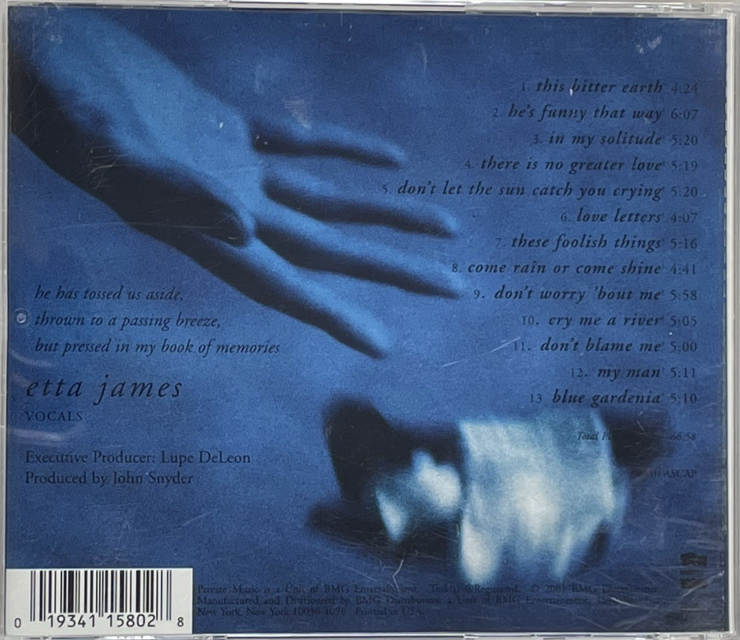 Etta James CD Blue Gardenia 13 Tracks Jazz Blues 1930s - 1950s