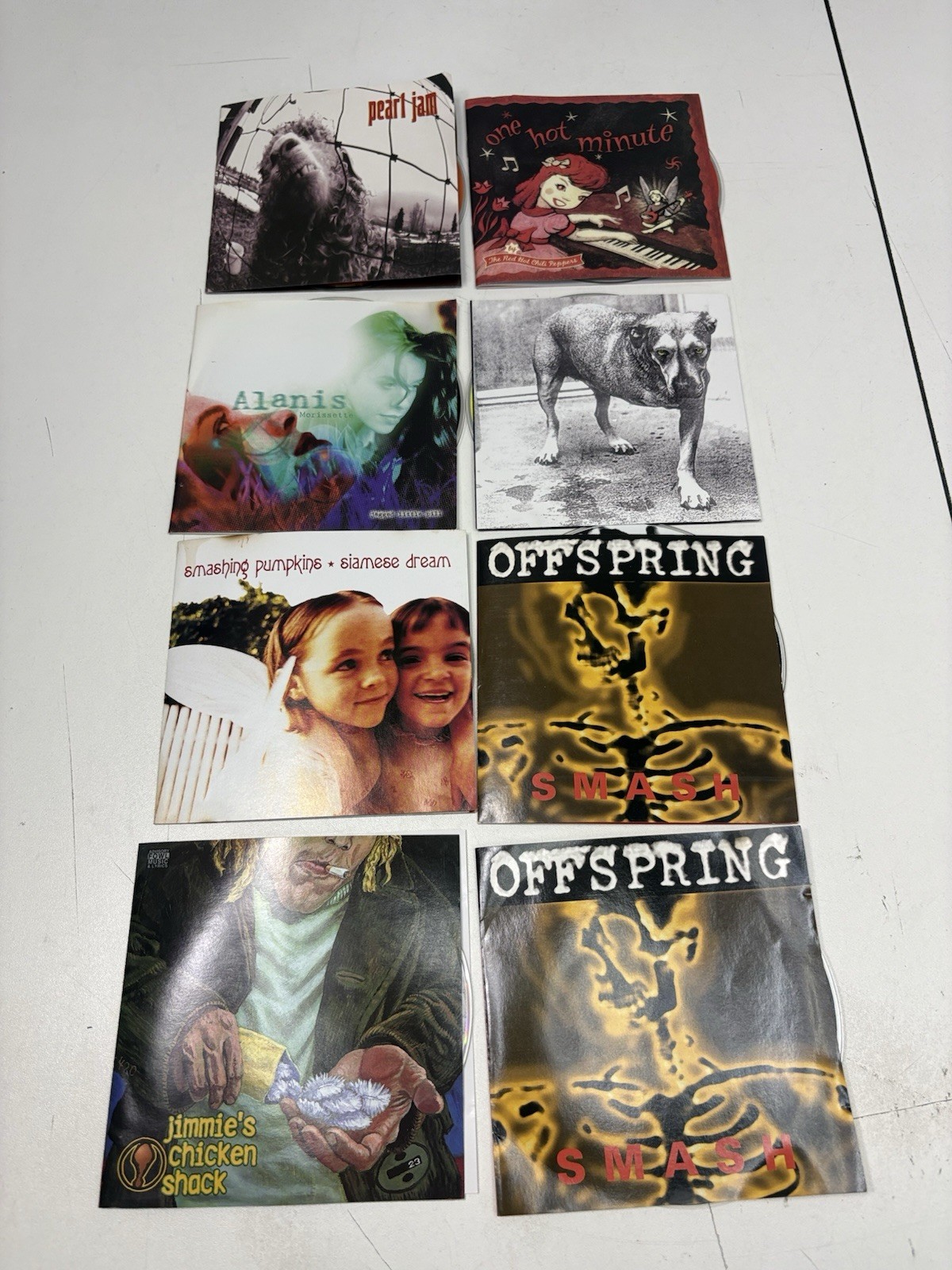 8 CD Lot 90s Alt Rock Pearl Jam Alice in Chains Offspring RHCP Alanis No Cases