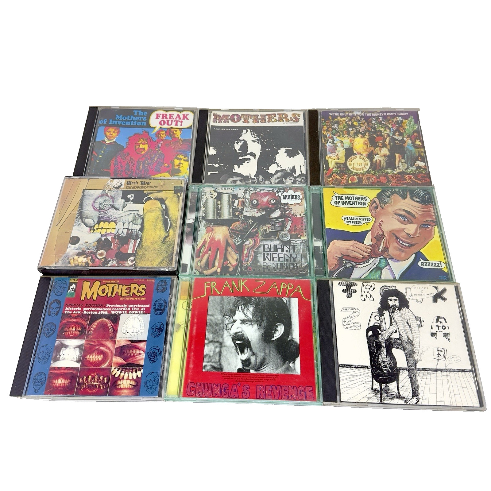 FRANK ZAPPA Lot of 9 CDs Freak Out Burnt Weeny Sandwich Chunga's Revenge & More