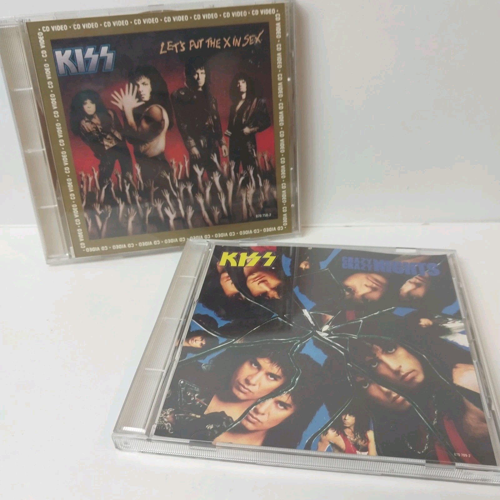 KISS CD Video CDV Single Lot - Crazy Crazy Nights 1987 Let's Put The X Rare Lot