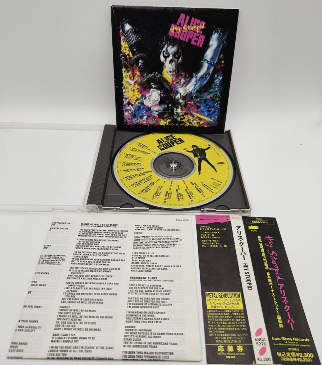 ALICE COOPER Hey Stoopid Japan 1st Edition CD ESCA 5370 w/OBI Bonustrack 1991