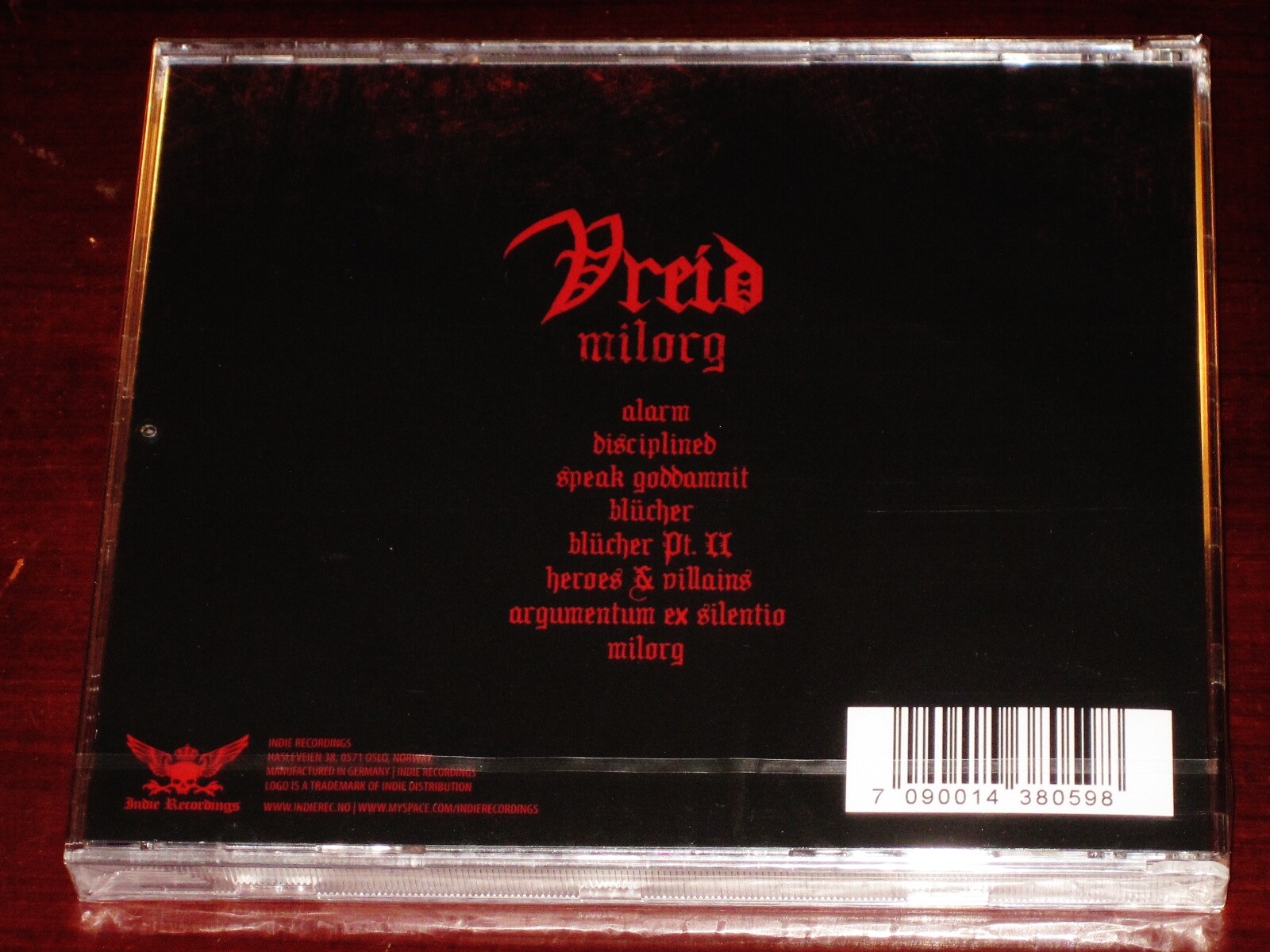 Vreid: Milorg CD 2009 Indie Recordings Norway INDIE019CD Jewel Case Original NEW