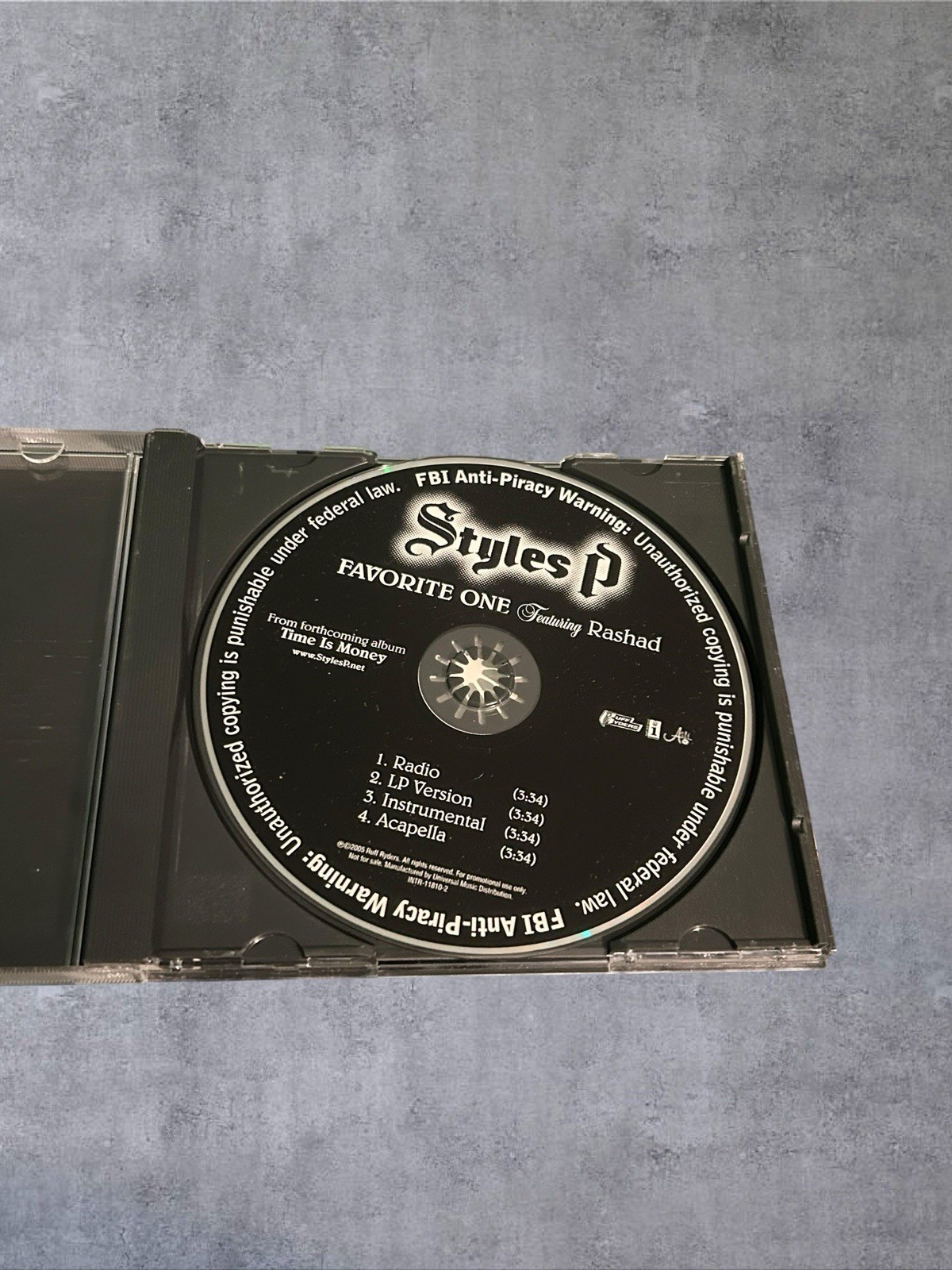 Styles P Favorite One Feat. Rashad Limited Edition 2005 Promo CD