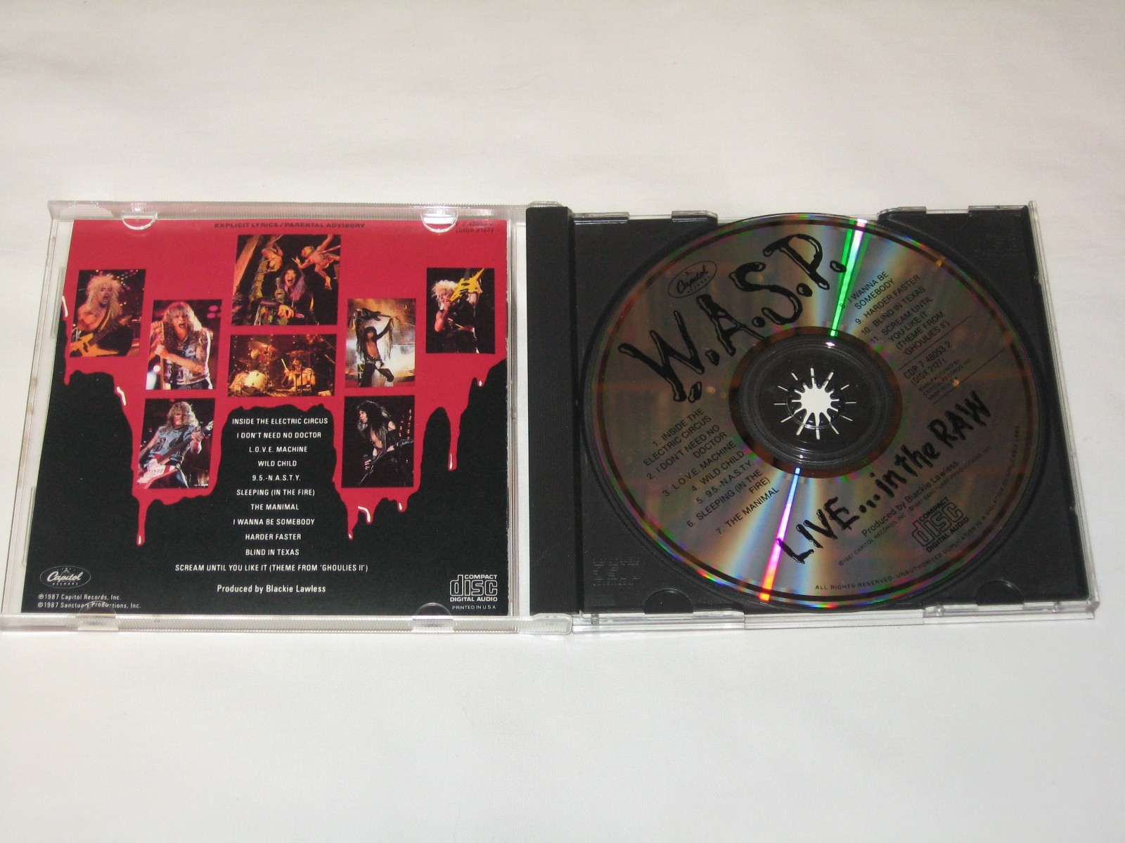 W.A.S.P. - Live In The Raw CD original WASP Blackie Lawless Heavy Metal