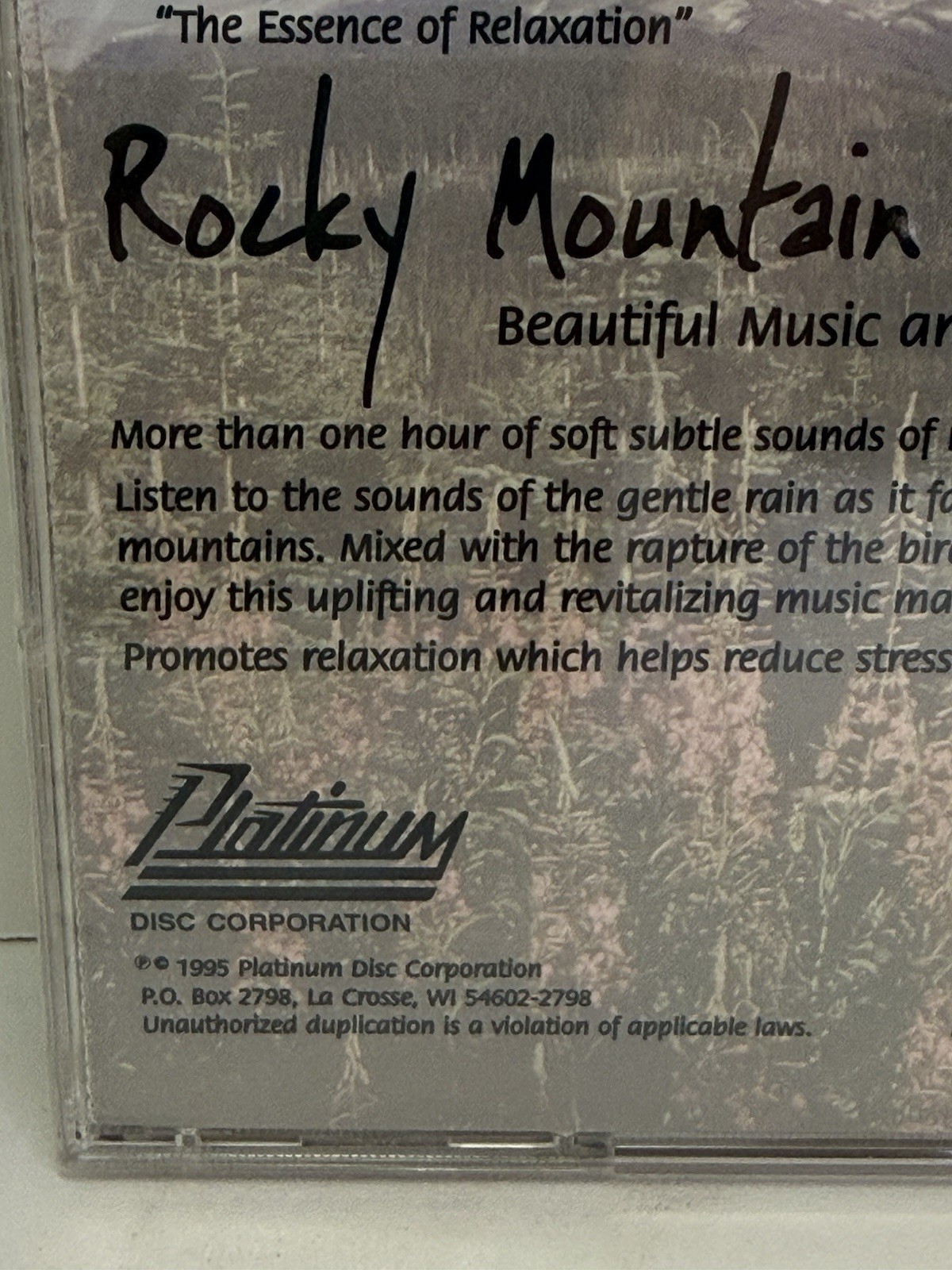 Rocky Mountain Rain CD Nature Sounds Birds Natures Ensemble Sealed 1995 Canada