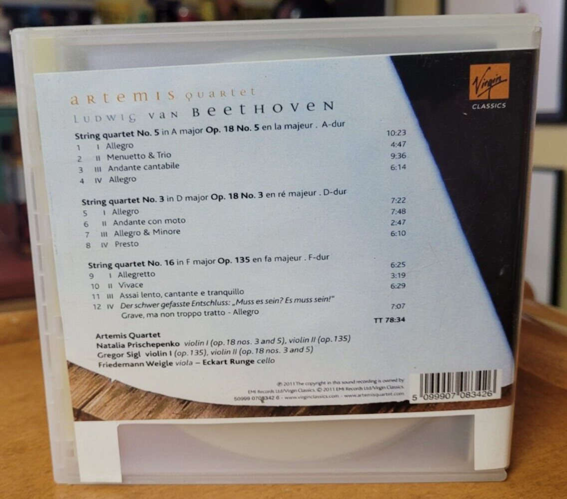 ARTEMIS QUARTET BEETHOVEN STRING QUARTETS OP. 18/3, OP. 18/5 & OP. 135 CD
