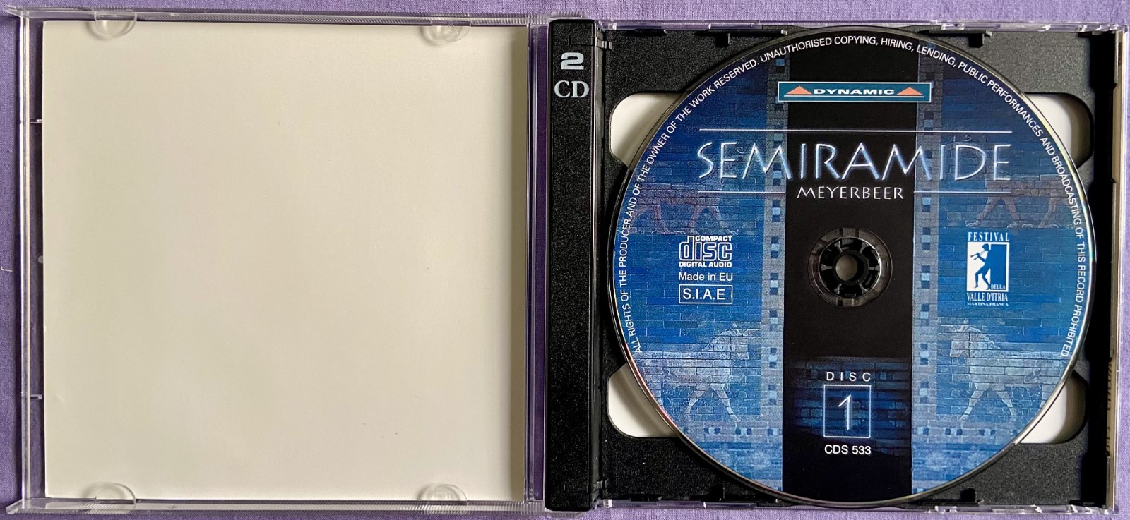 Meyerbeer: Semiramide - Rani Calderon 2 CD Box Set 2007 Dynamic Live!! Free Ship