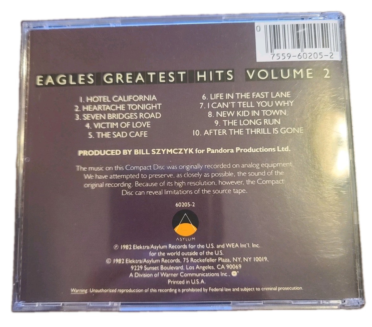 Eagles Greatest Hits Vol 2 CD Pre‑Owned Tested Classic Rock 1970s 1980s