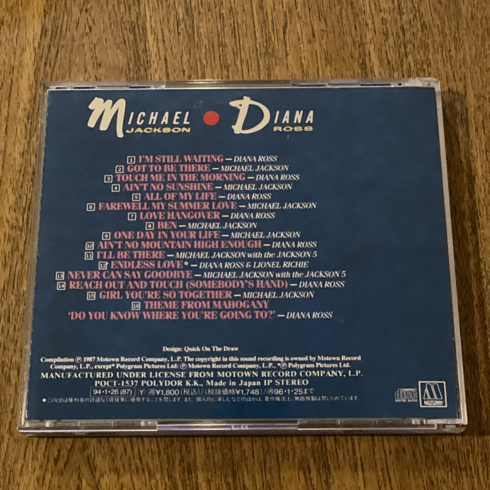 Michael Jackson / Diana Ross – Love Songs JAPAN CD POCT-1537 w/ OBI Jackson 5