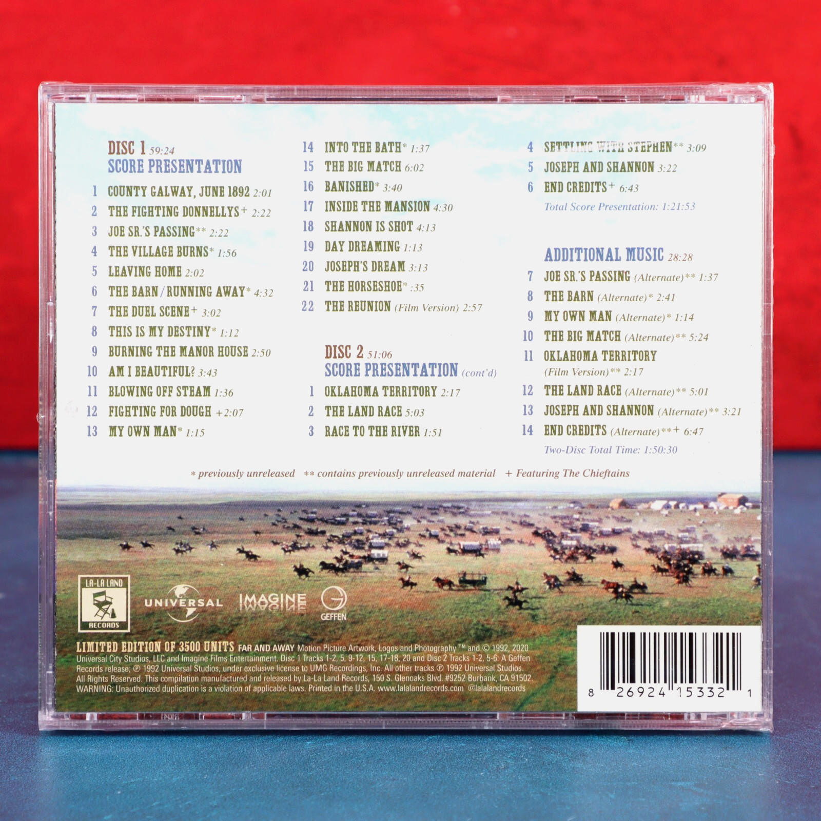 John Williams Far And Away Soundtrack 2CD LE 3500 La-La Land Records 2020 Sealed