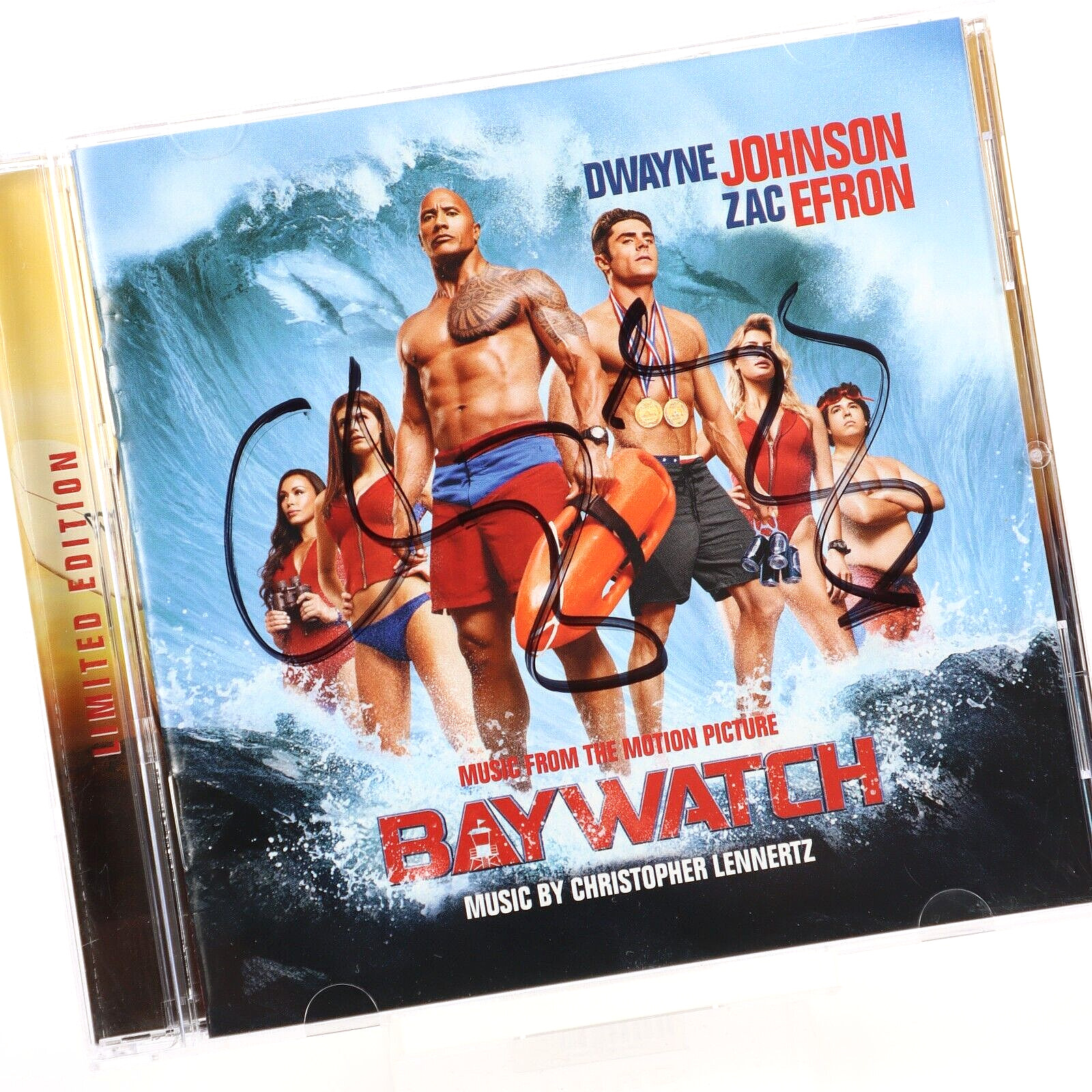 Baywatch Soundtrack CD Autographed 2017 Lennertz La-La Land Records LE 3000