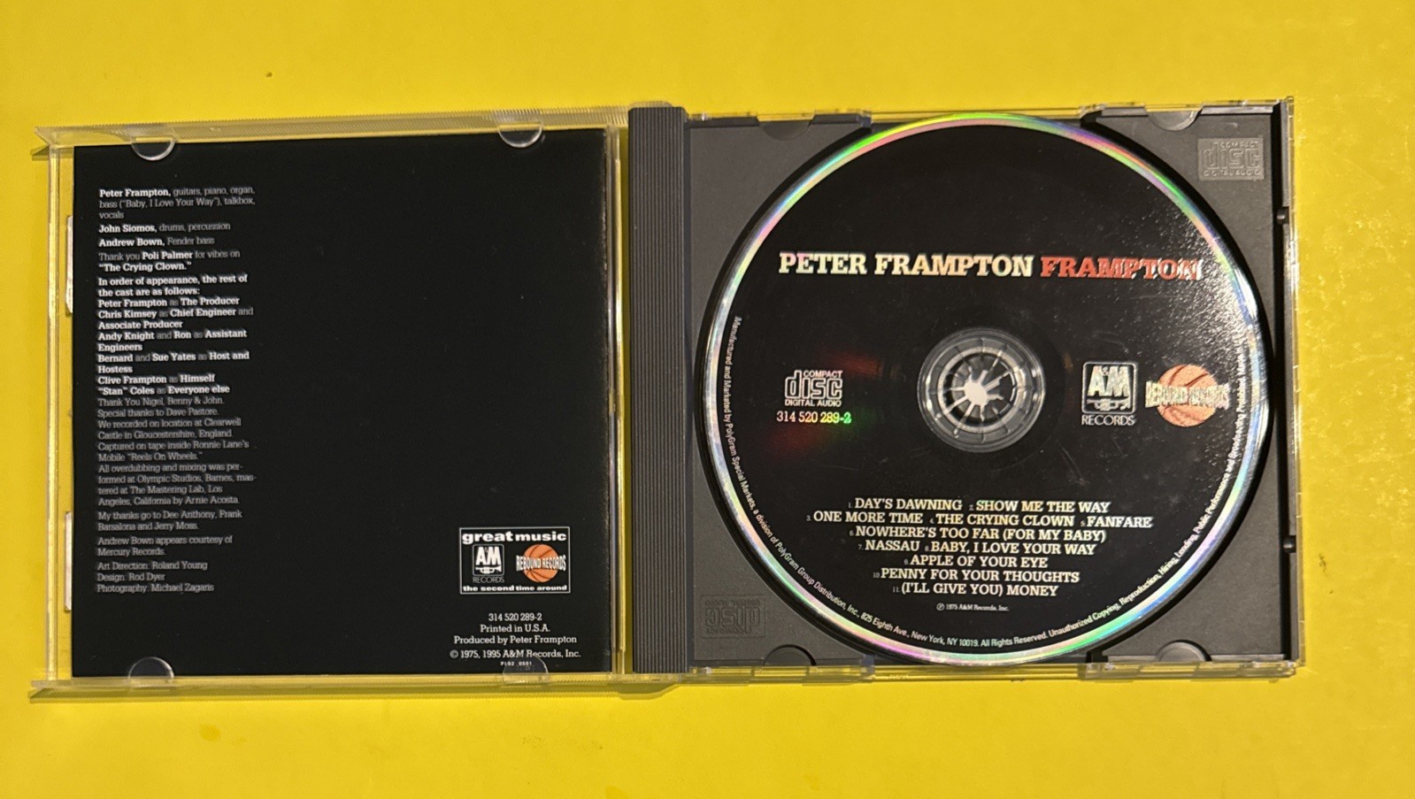 PETER FRAMPTON 1975 (CD 1995) A&M SELF TITLED - LIKE NEW CONDITION FREE SHIPPING