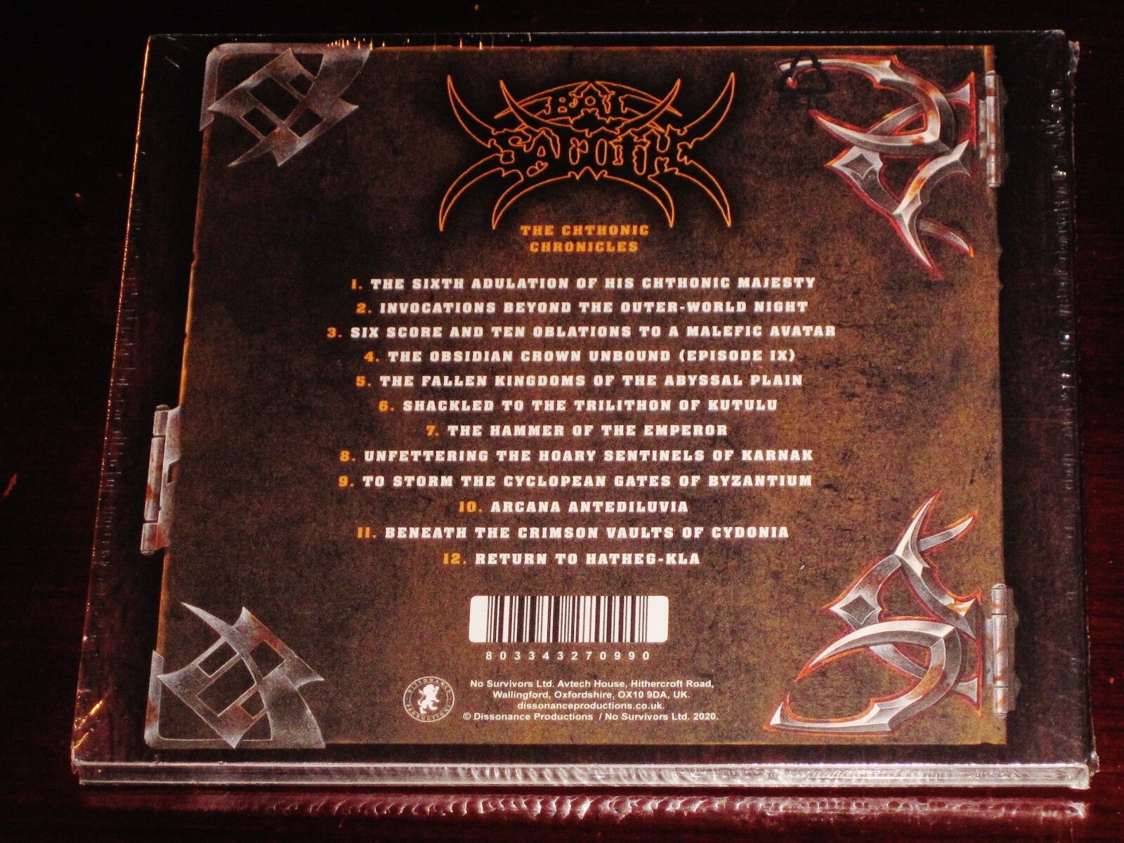 Bal-Sagoth: The Chthonic Chronicles CD 2020 Reissue Dissonance UK Digipak NEW