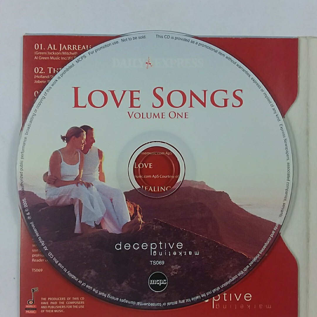 Daily Express Love Songs Volume One Music CD Featuring Marvin Gaye-The Supremes-