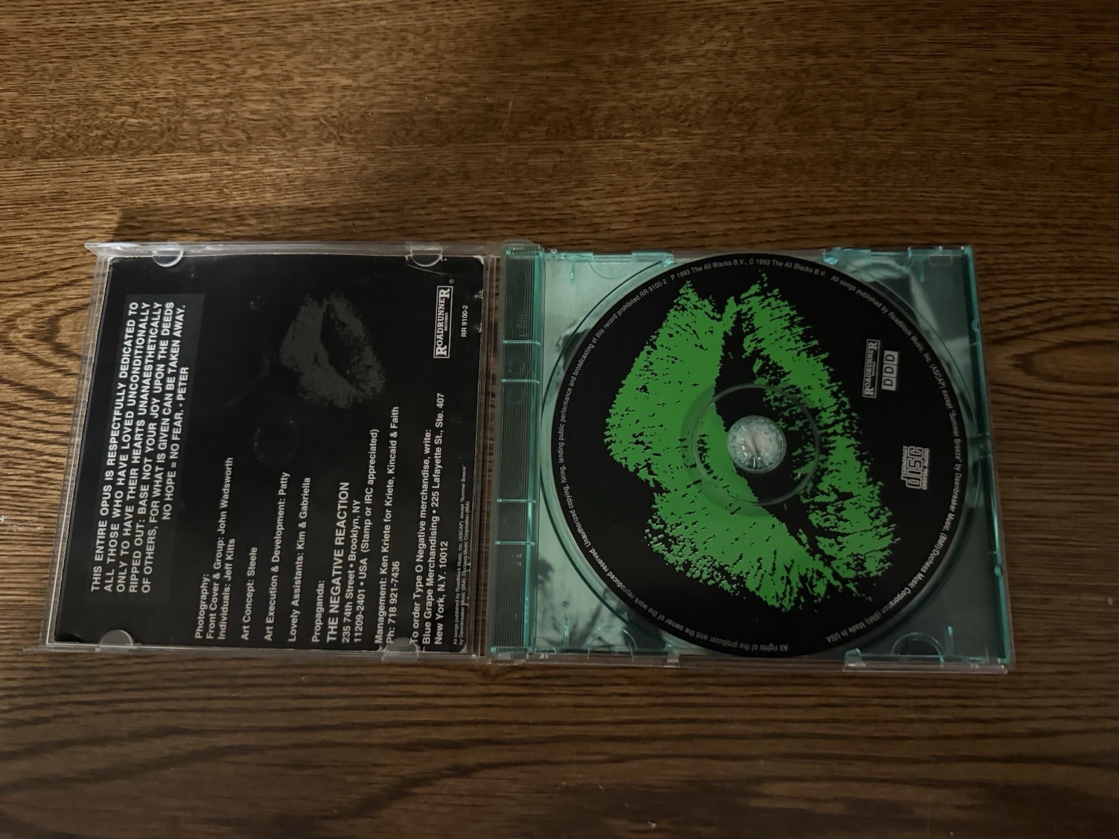 Type O Negative Bloody Kisses CD Signed Goth Metal Peter Steele Autographed