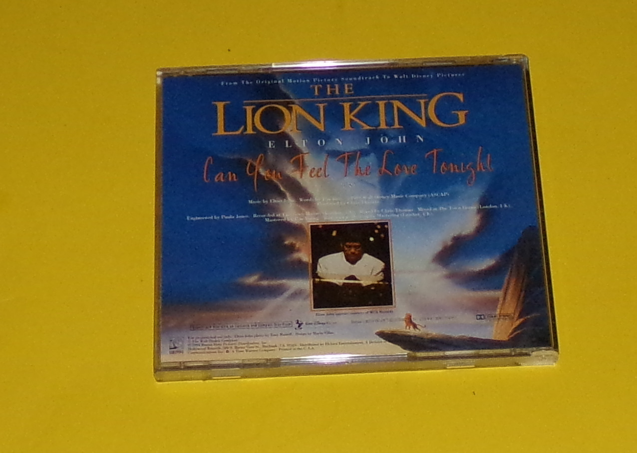 ELTON JOHN Can You Feel The Love Tonight US Promo Only Silk Screened Picture CD