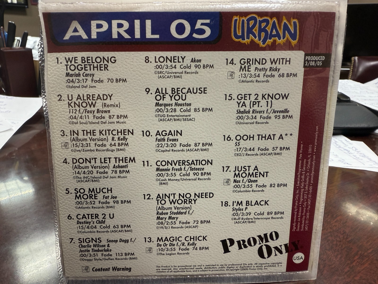 PROMO ONLY URBAN RADIO CD APRIL 2005 NEW