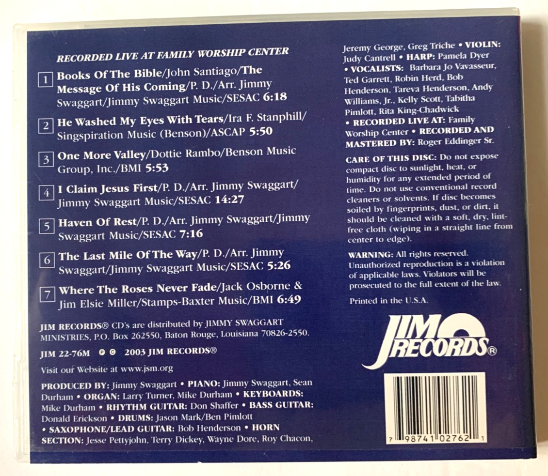Jimmy Swaggart Praise Worship Christian Religious Gospel CD Lot of 8 - B