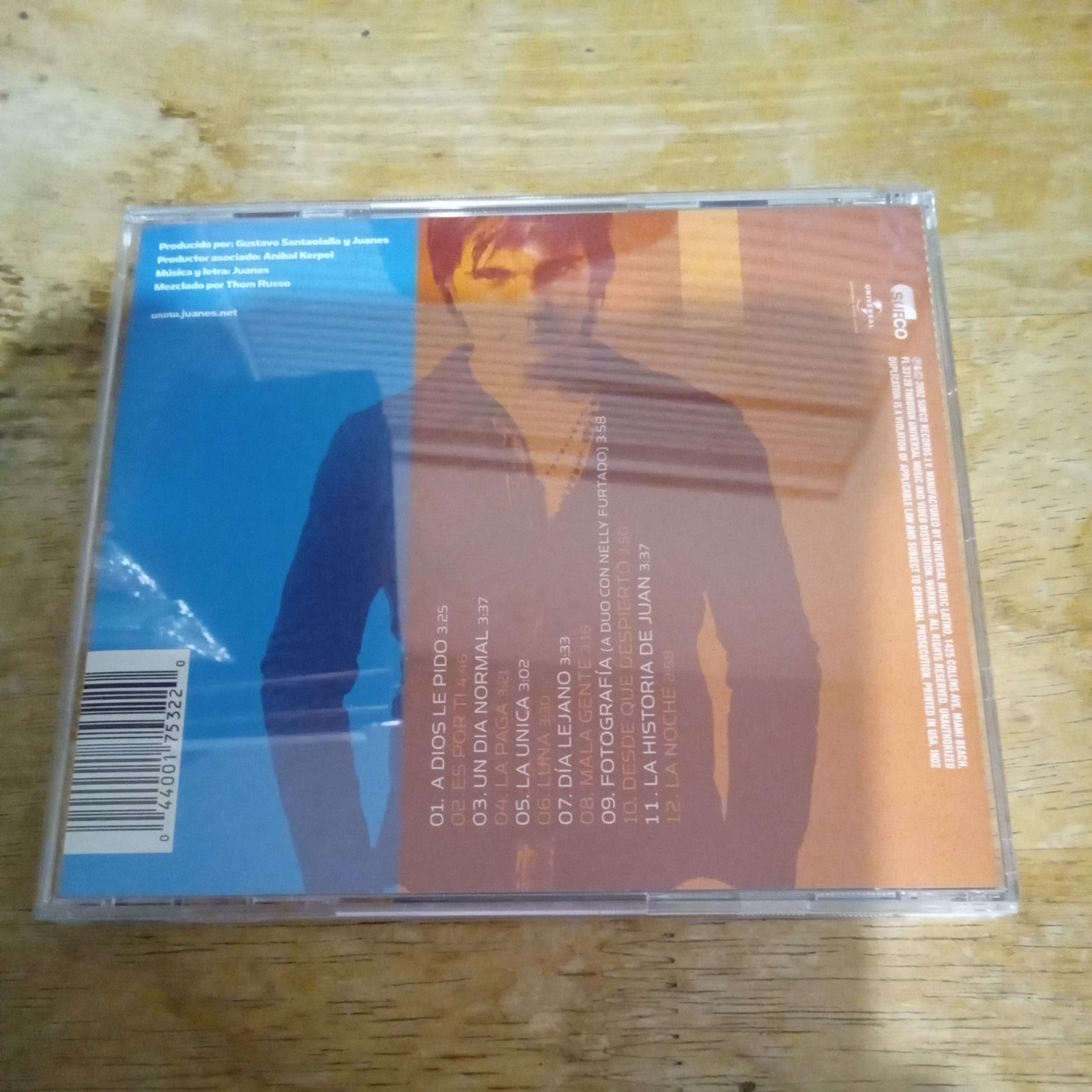 Juanes - Un Dia Normal (2002, Universal Music Latino) LIKE NEW!