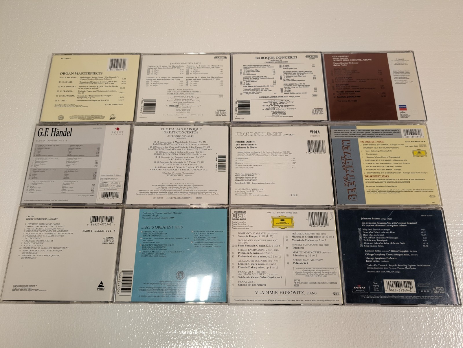CLASSICAL 12 CD LOT: MOZART: Great Composers Liszt Greatest Hits Horowitz Brahms