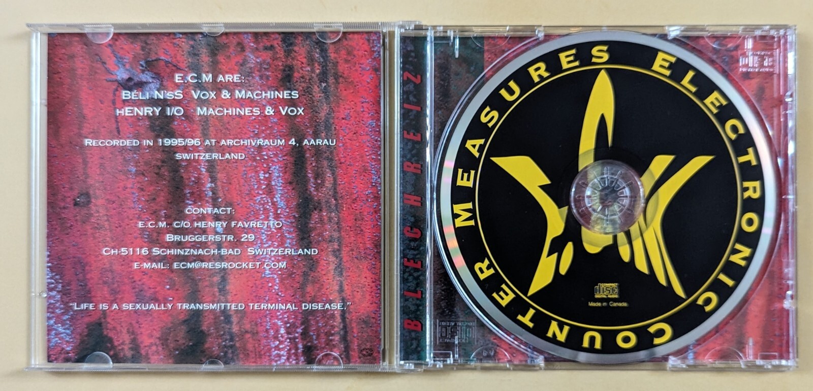E.C.M.- Blechreiz CD- ELECTRO! EBM! FURNACE RECORDS!
