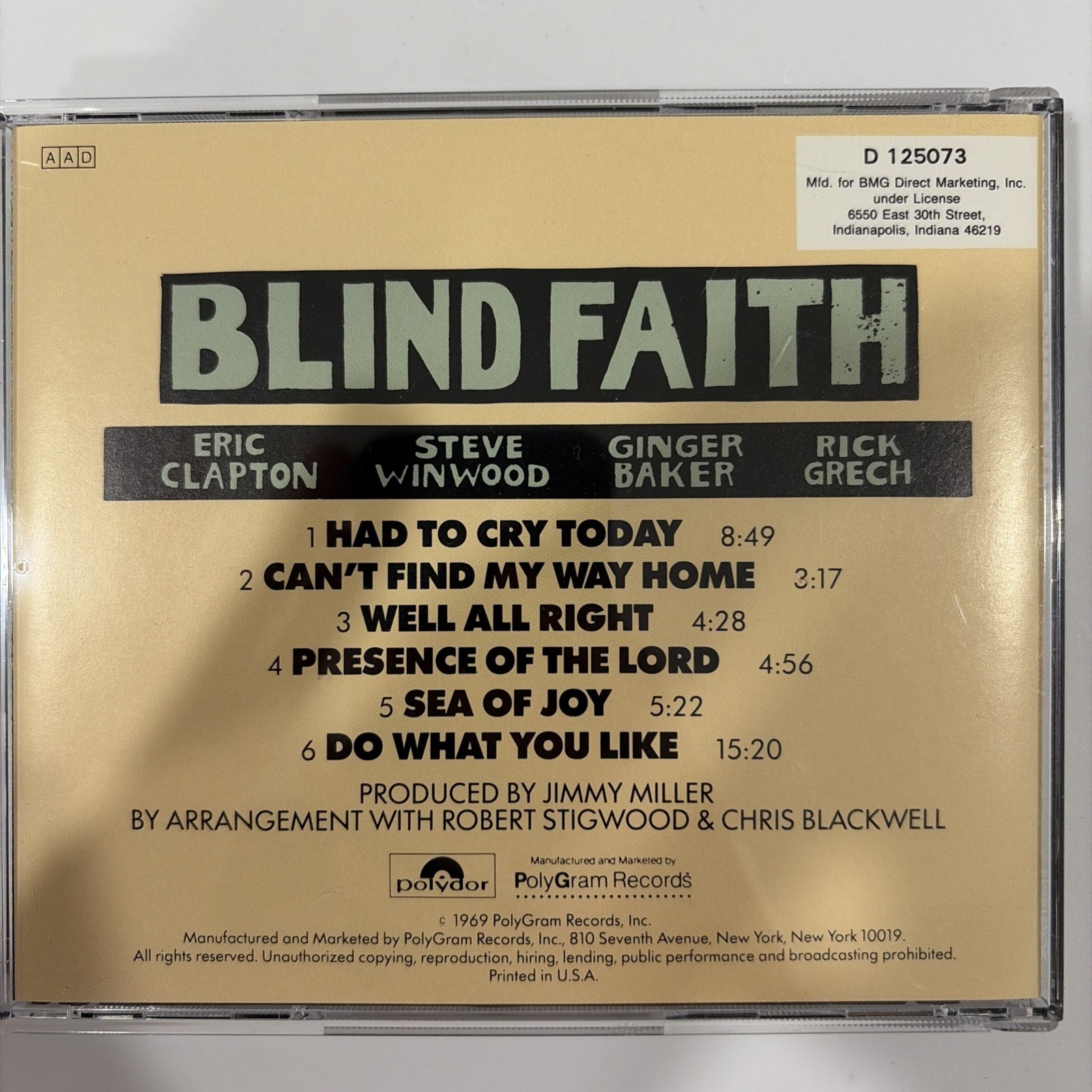 Blind Faith-Same (Polydor) CD "Banned" Original Cover Early Polydor BMG