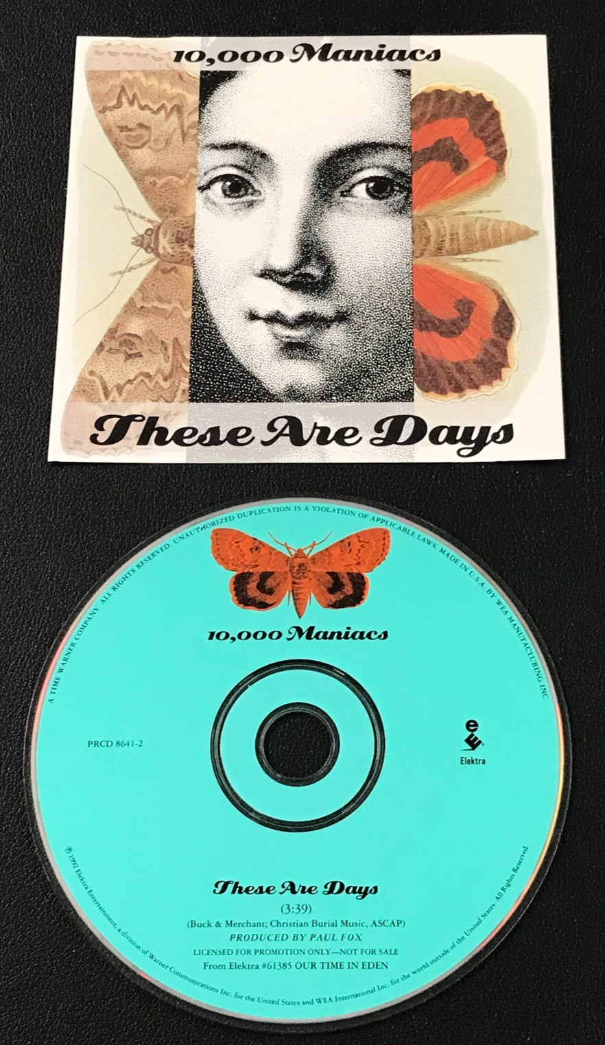 1992 10,000 Maniacs: These Are Days EX Single PROMO CD Elektra Records w/Insert!