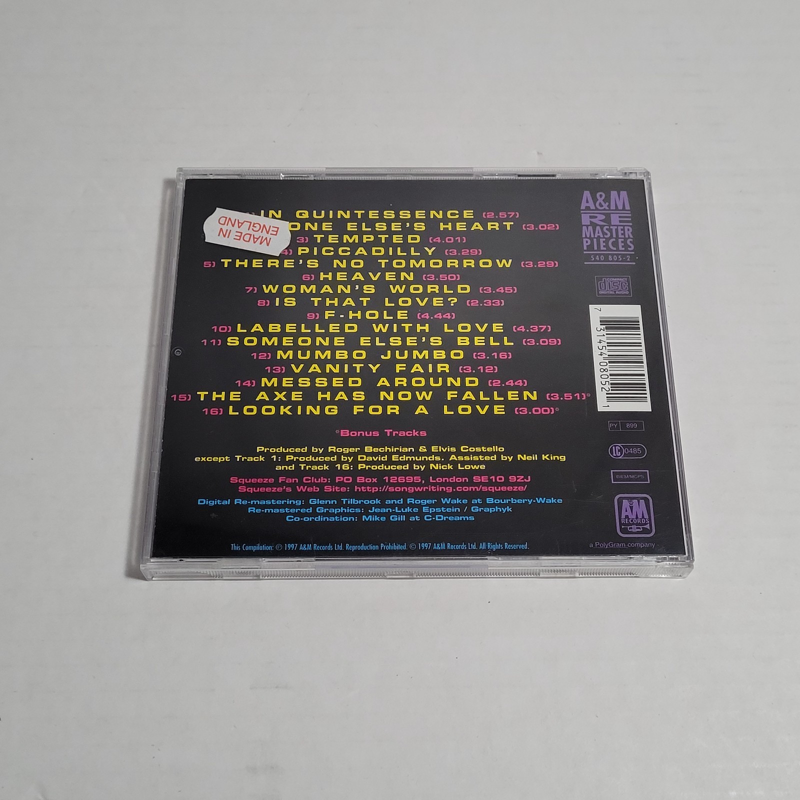Squeeze: East Side Story [CD]