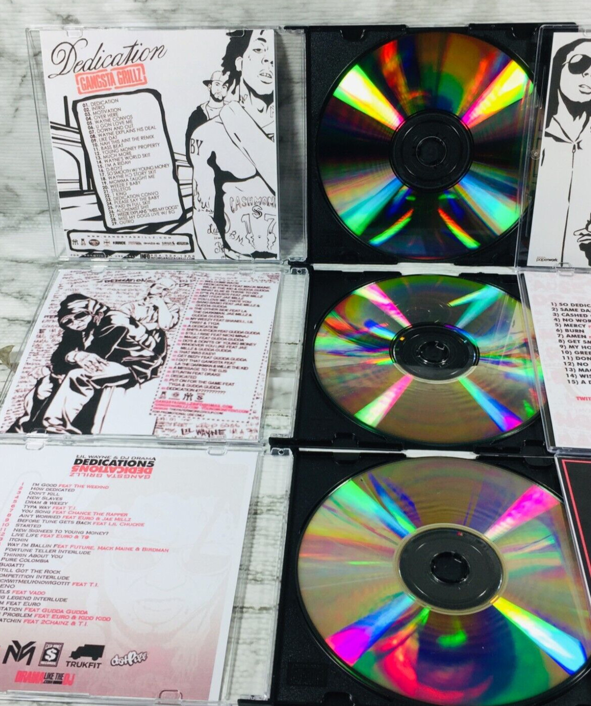 LIL WAYNE - DEDICATION (1-6) 1 2 3 4 5 6 RELOADED PROMO MIXTAPE MIX CD LOT OF 7