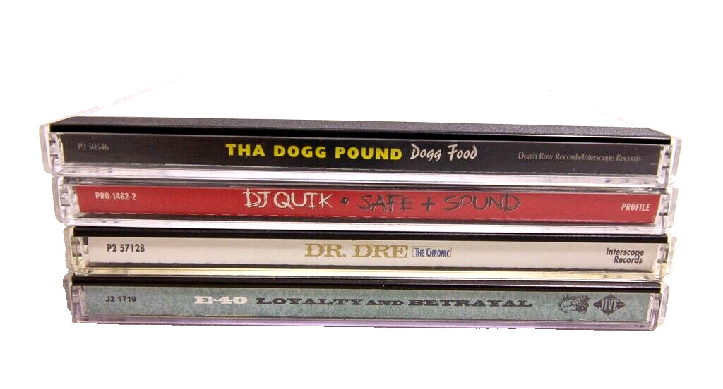 90's Westcoast Rap CD Lot Of 4 Dr. Dre The Chronic 1992 P2 57128 DJ Quick E-40