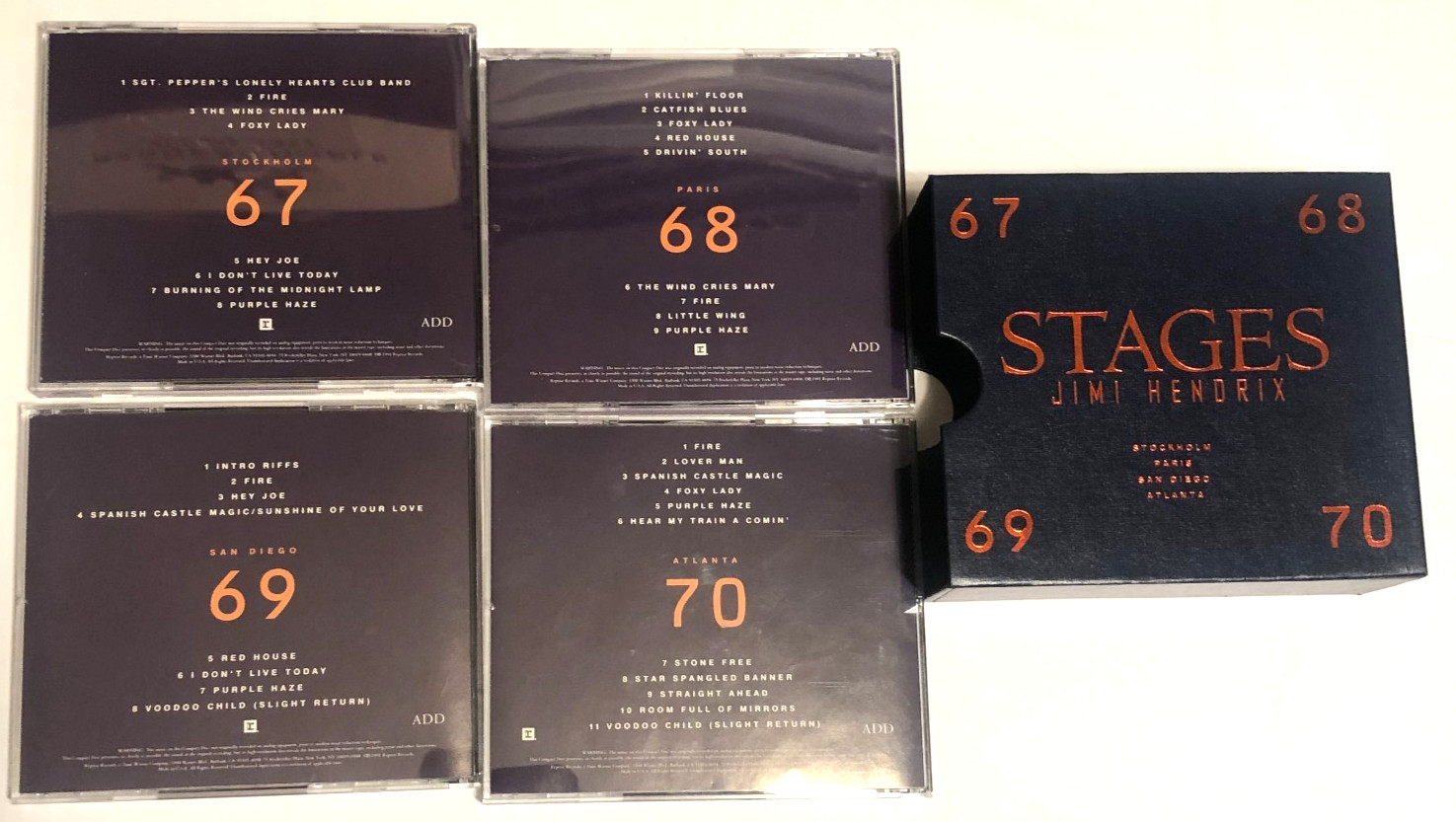 Jimi Hendrix Stages 4x CD Box Live 1991, 4 Discs Warner Bros.)