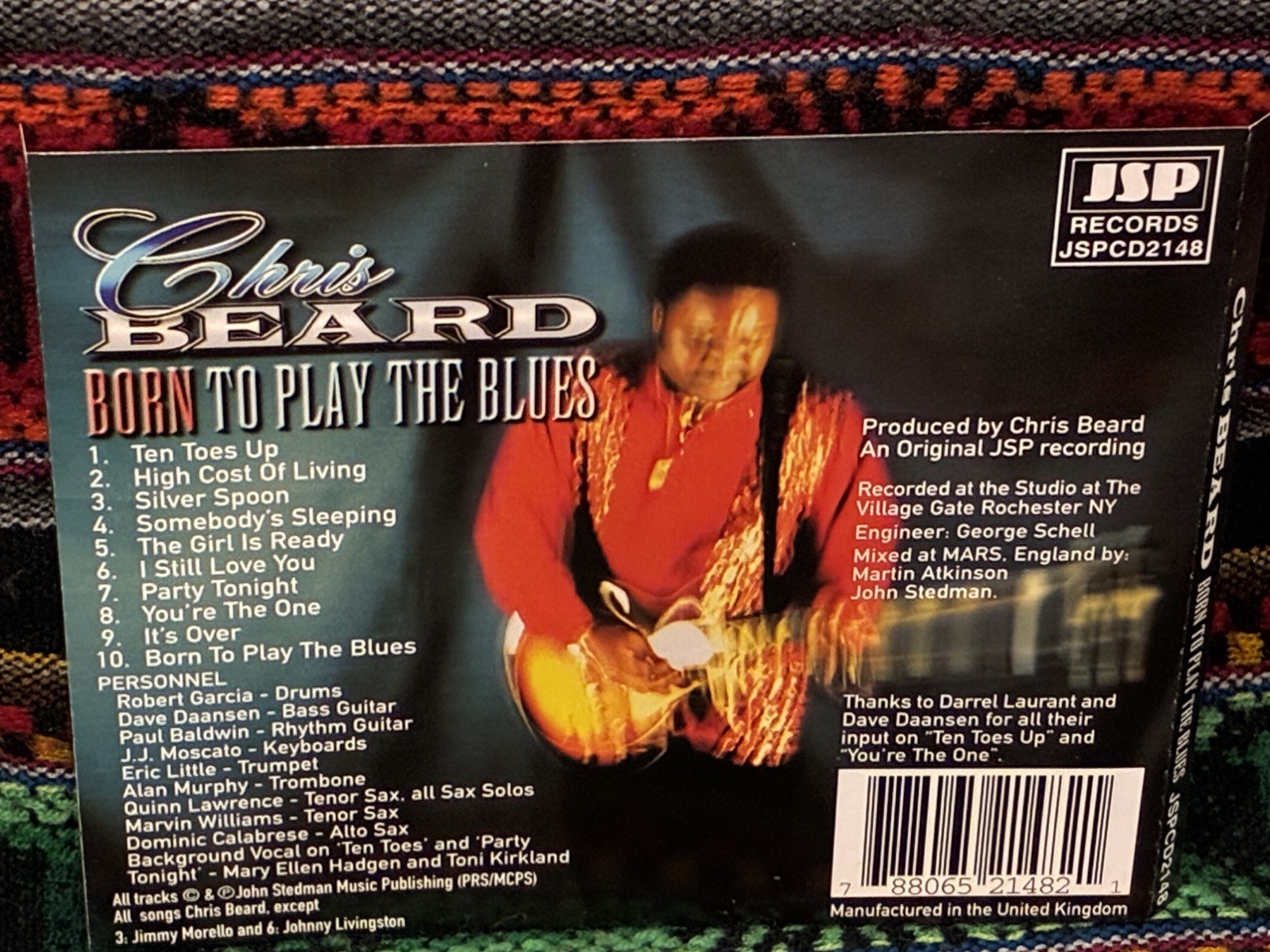 CHRIS BEARD Born To Play The Blues CD hot Chicago blues guitar 2000 UK import