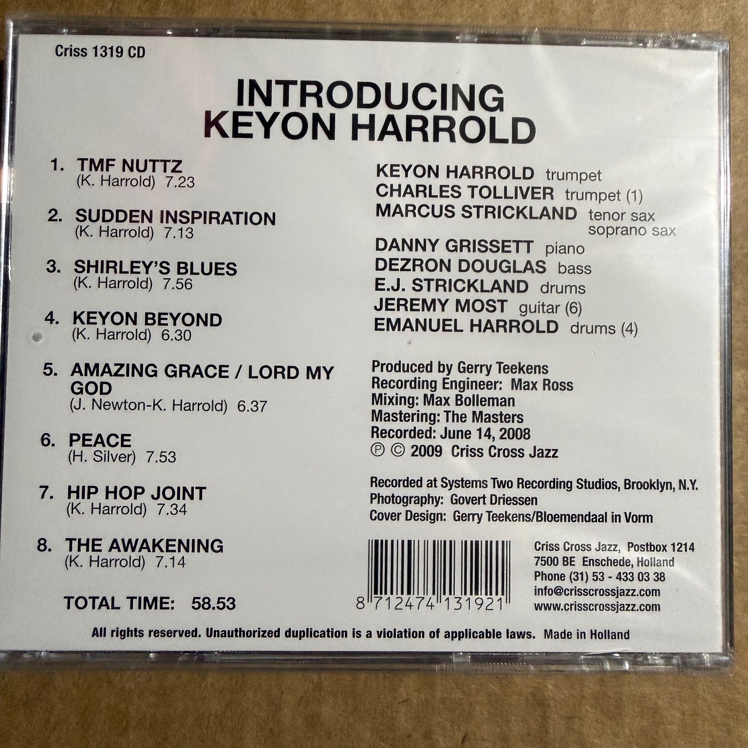 Keyon Harrold – Introducing Keyon Harrold CD 2009 Jazz Criss Cross Jazz