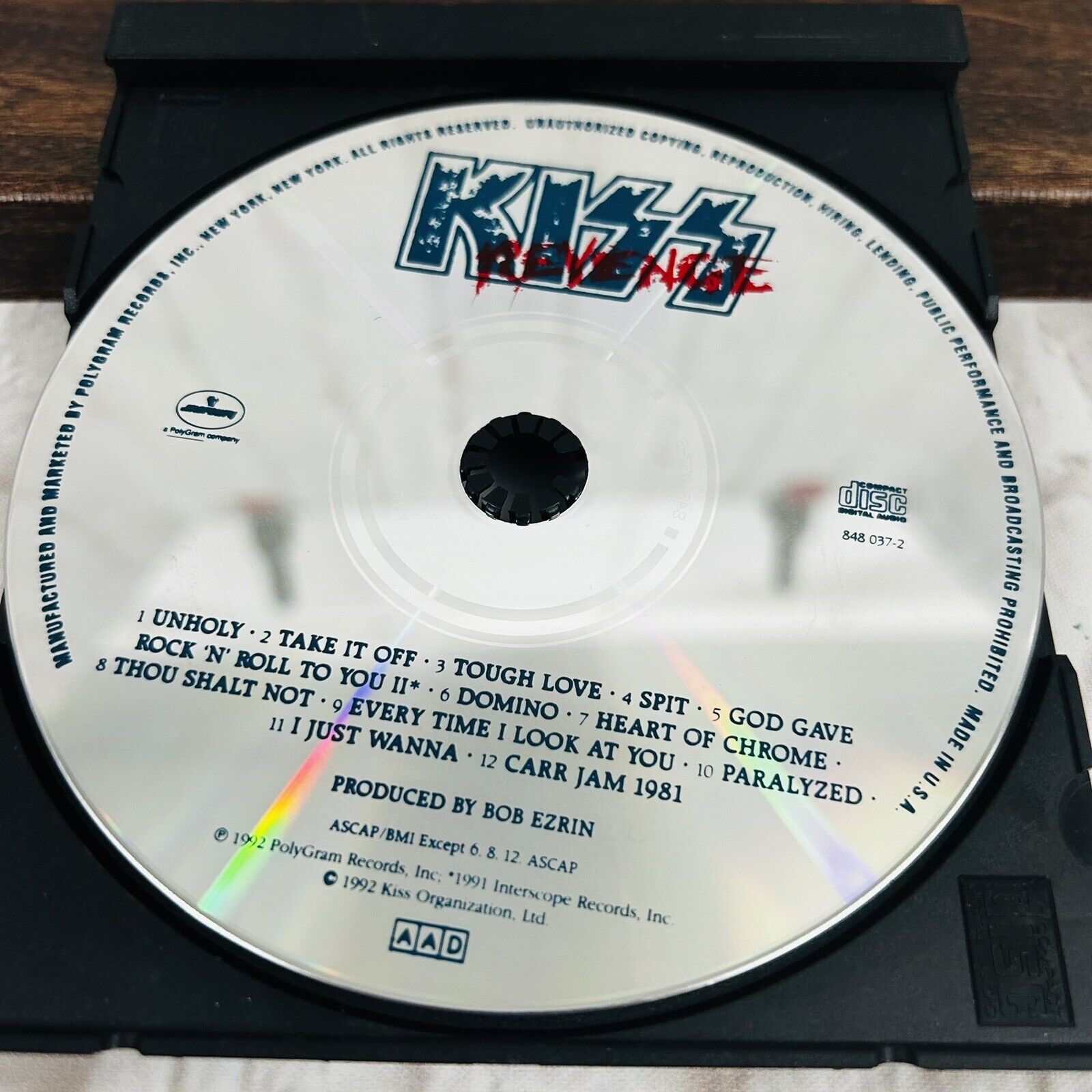 Revenge Kiss CD 1992 Full Silver Hub Mercury 1992 Heavy Metal Hair