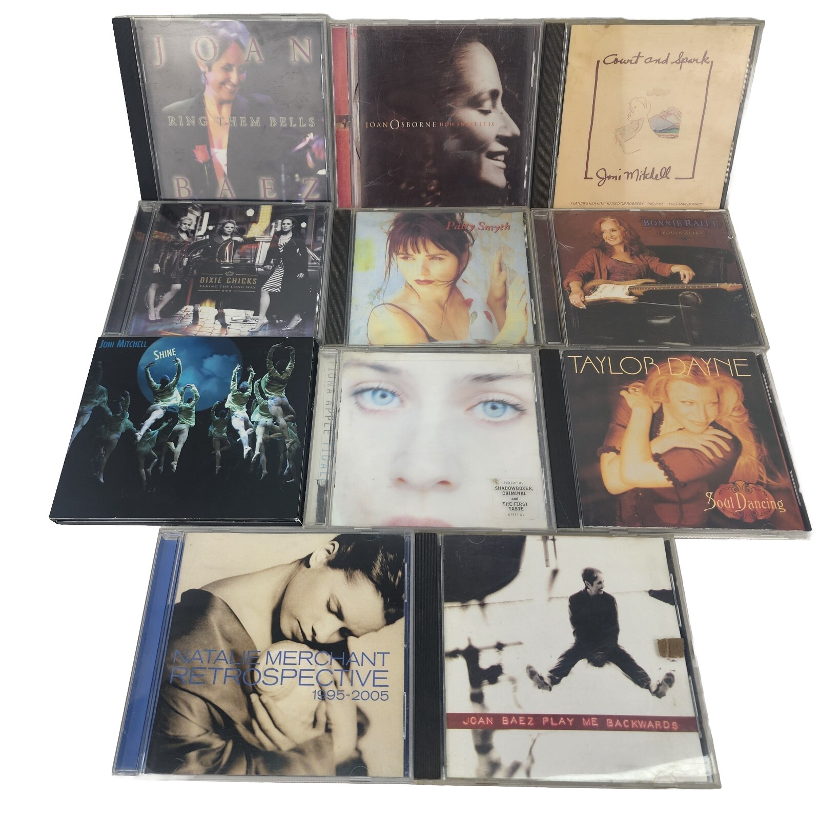 Lot 11 CDs Female Singer Songwriter Joni Mitchell Fiona Apple Bonnie Raitt
