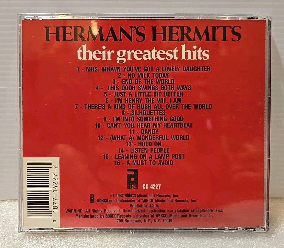 Herman's Hermits - Their Greatest Hits - CD - Digitally Remastered - ABKCO 4227