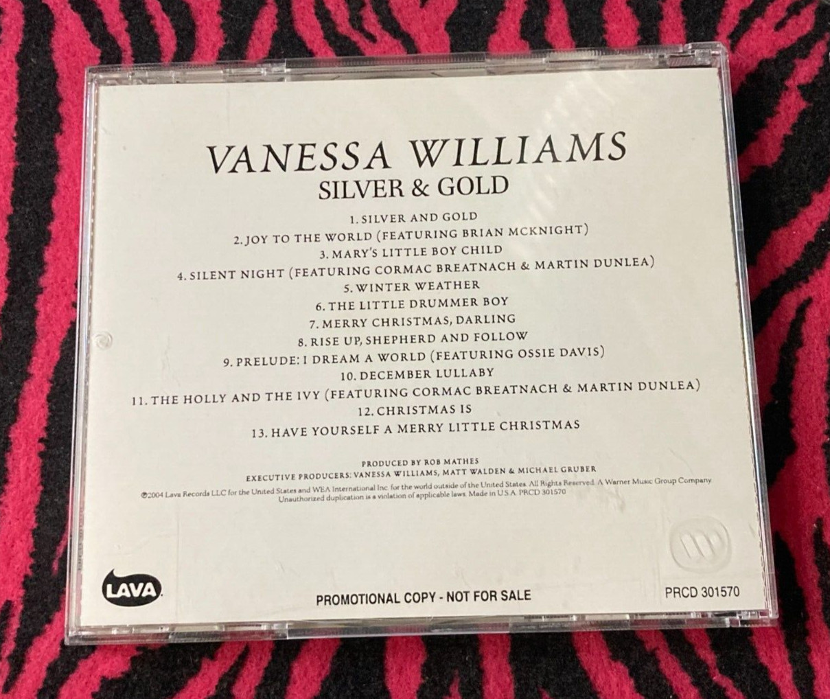 VANESSA WILLIAMS "Silver & Gold" FULL LENGTH PROMO ADVANCE CD NM/MINT 2004