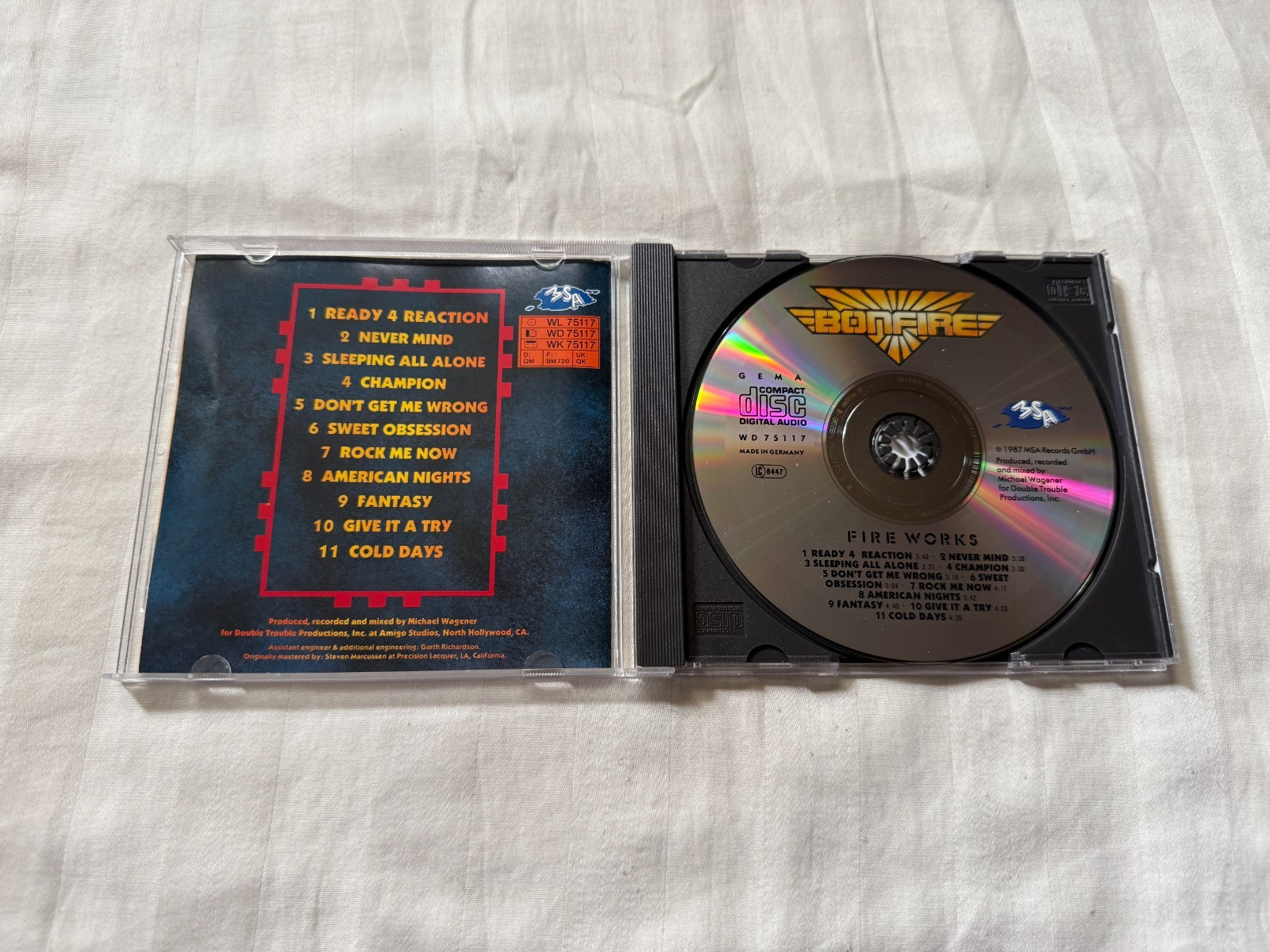 Bonfire - Fire Works CD 1987 MSA Import 80s Hard Rock Original OOP RARE