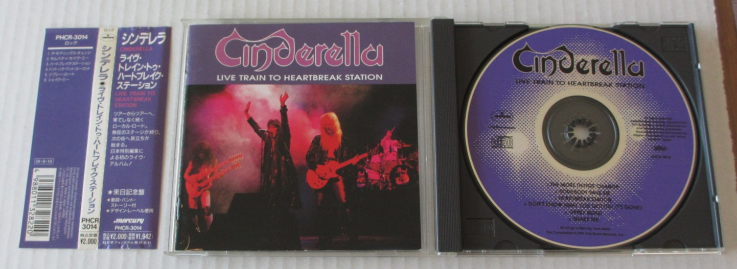 CINDERELLA- LIVE TRAIN TO HEARTBREAK STATION CD JAPAN ONLY 1991 80s HAIR METAL
